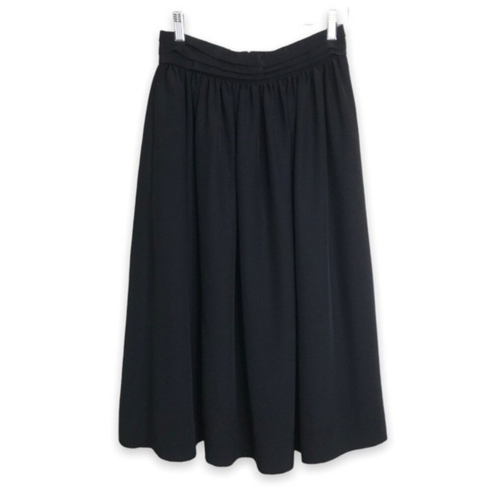 Vintage Campus Casuals of California Cummerbund Waist Midi Skirt Black Small